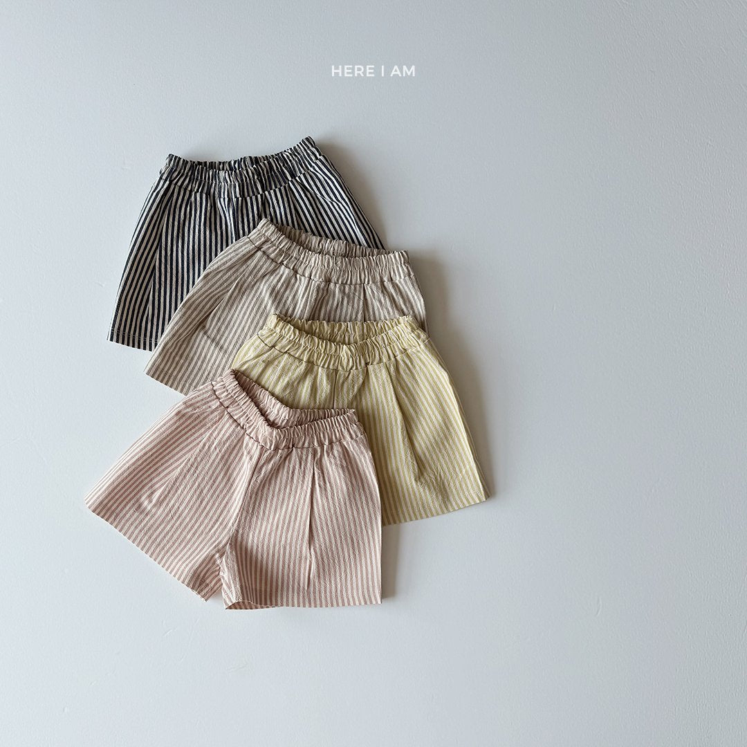 Stripe Cotton Shorts