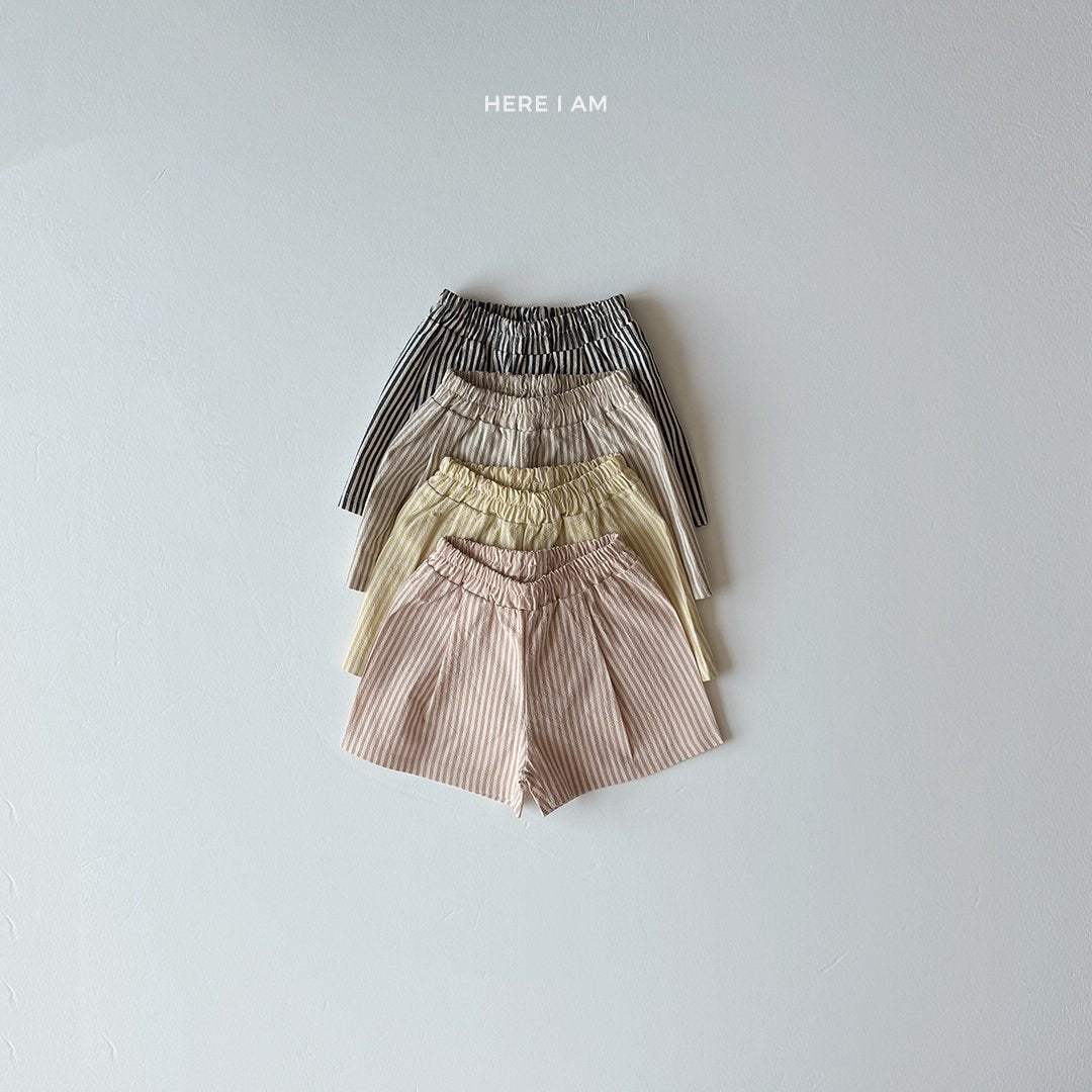 Stripe Cotton Shorts