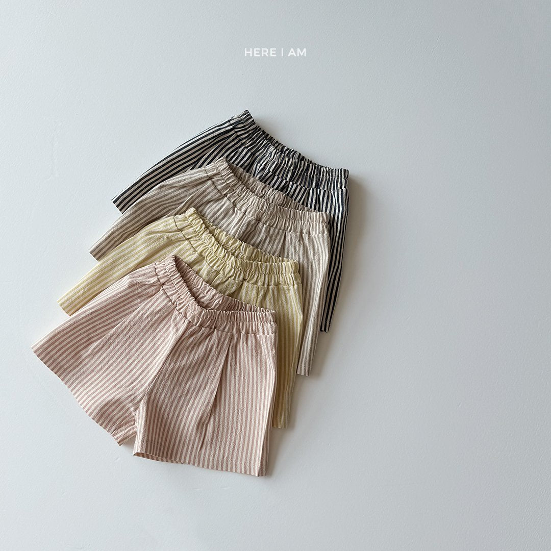 Stripe Cotton Shorts