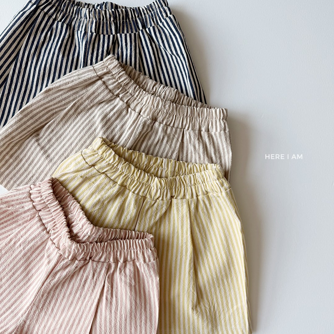 Stripe Cotton Shorts