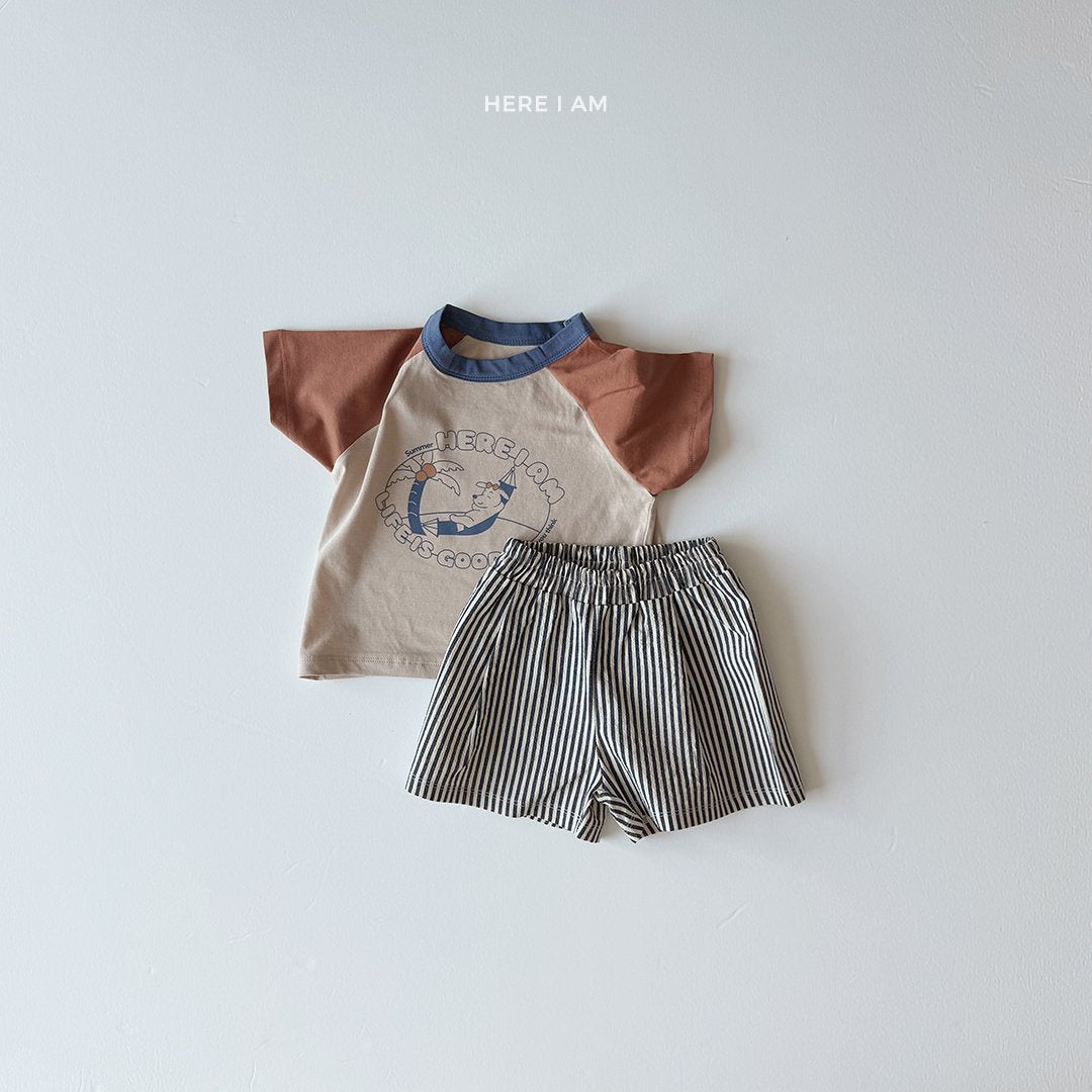 Stripe Cotton Shorts
