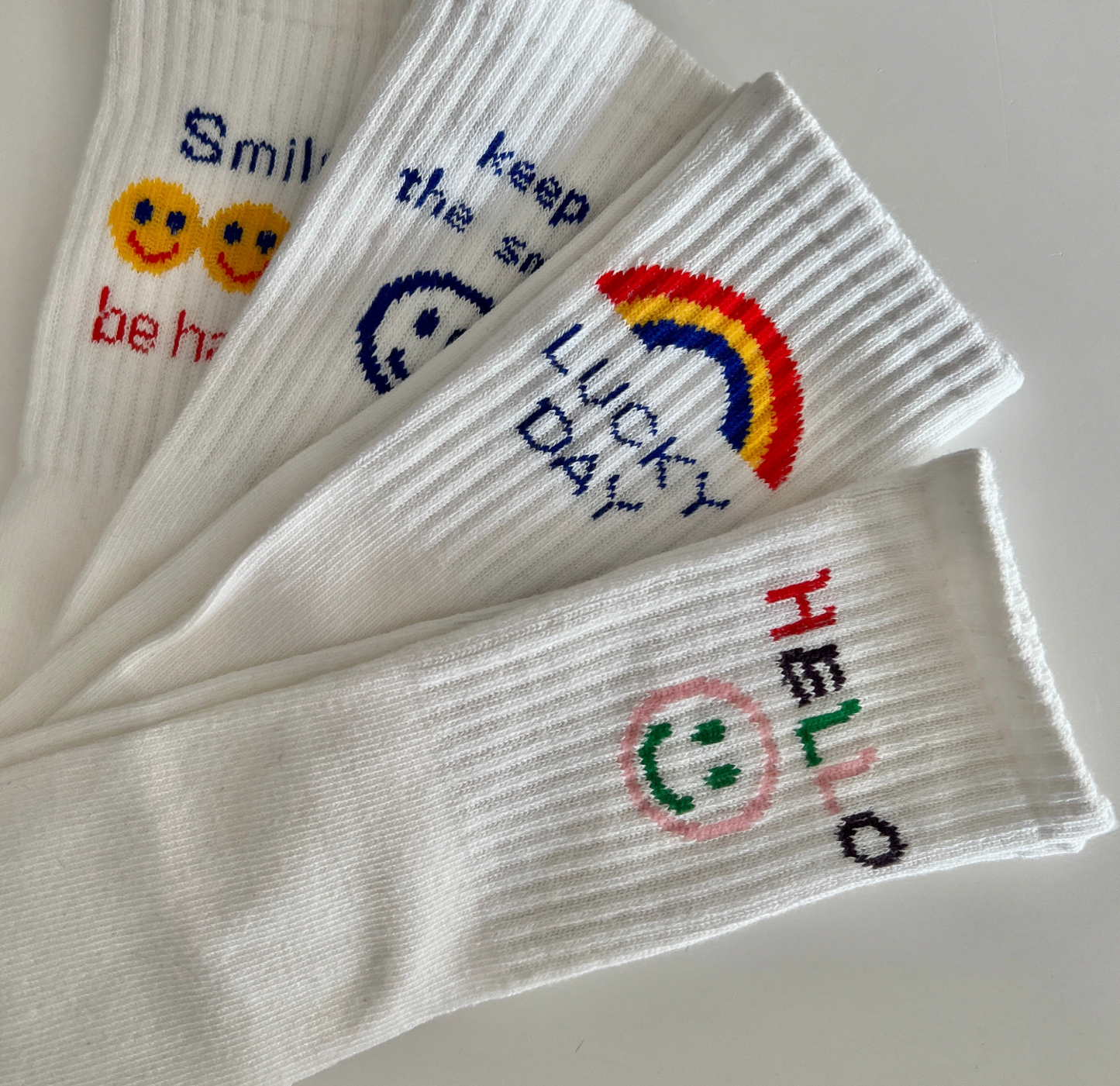 Smiley tennis Strømper 4-pak